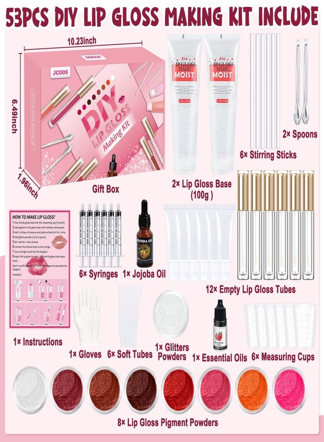 JCOOS Diy Lip Gloss Kit, Lip Gloss Making Kit, LipGloss Making Kit Make Your Own Lip Gloss Making Supplies, Shimmery LipGloss Base, Empty Tubes, Jojoba Oil, Women Teen Girl Gifts Trendy Stuff - Image 2